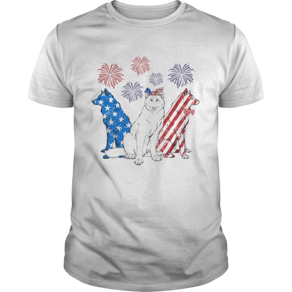 Wolf firework american flag independence day shirt