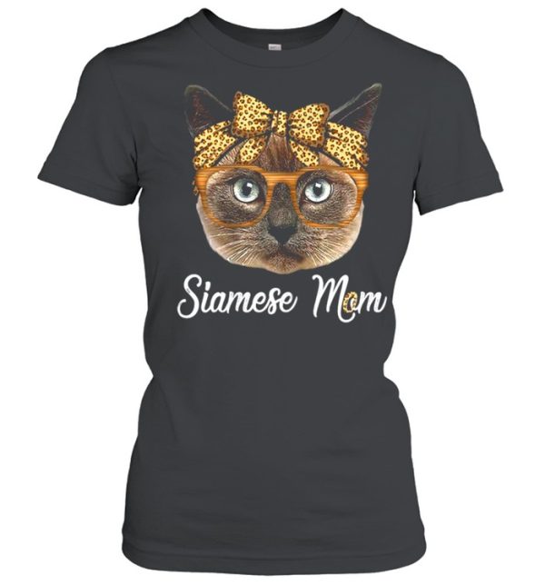 Women’s Cute Siamese Mom Leopard Cat Mom Mother’s Day Shirt