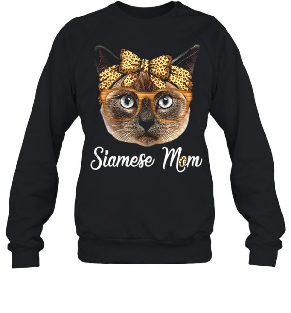 Women’s Cute Siamese Mom Leopard Cat Mom Mother’s Day Shirt