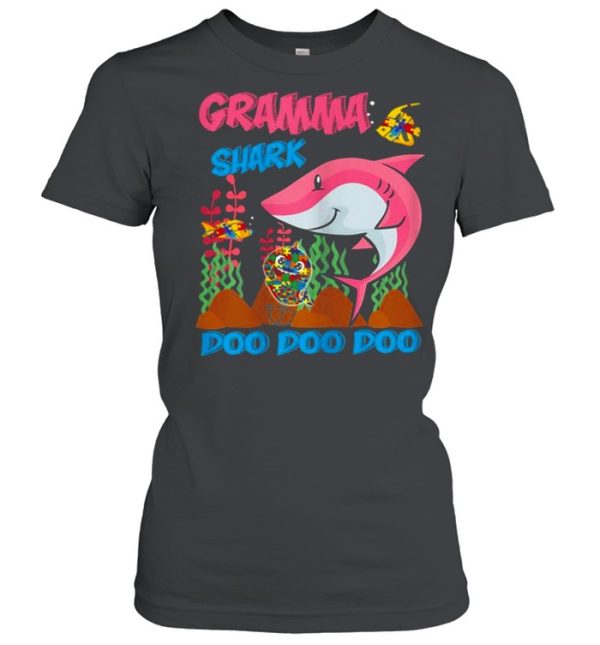 Women’s Gramma Shark Doo Doo Doo Autism Shark Mother’s Day Shirt