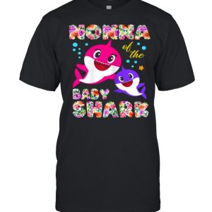 Women’s Nonna Of The Baby Shark Birthday Flower Nonna Shark Shirt