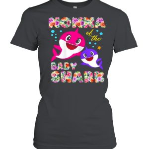 Women’s Nonna Of The Baby Shark Birthday Flower Nonna Shark Shirt