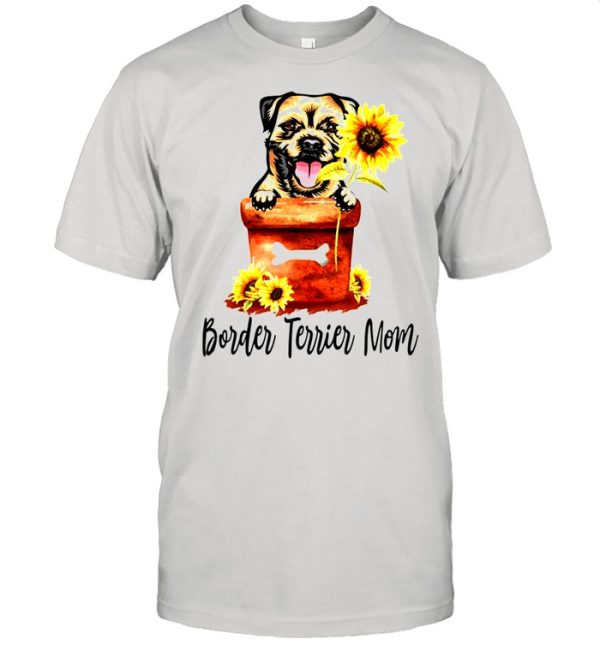 Women’s Sunflower Border Terrier Mom Dog Lover Gifts shirt