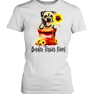 Women’s Sunflower Border Terrier Mom Dog Lover Gifts shirt