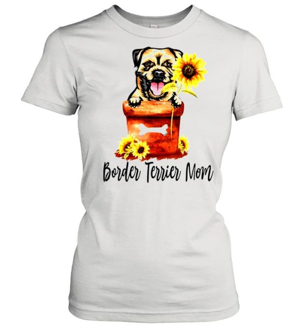 Women’s Sunflower Border Terrier Mom Dog Lover Gifts shirt