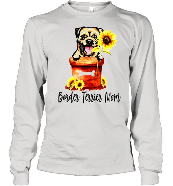 Women’s Sunflower Border Terrier Mom Dog Lover Gifts shirt