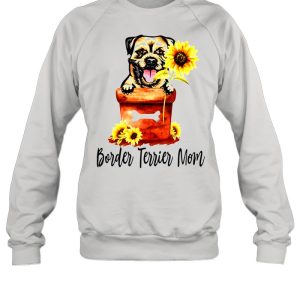 Women's Sunflower Border Terrier Mom Dog Lover Gifts shirt 4