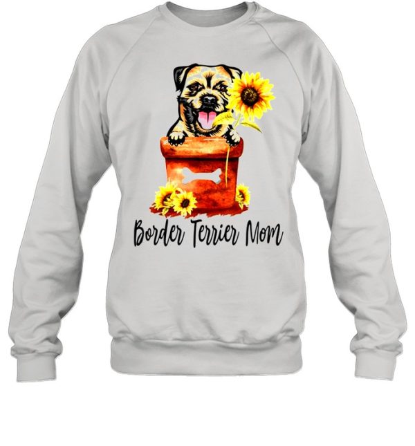 Women’s Sunflower Border Terrier Mom Dog Lover Gifts shirt