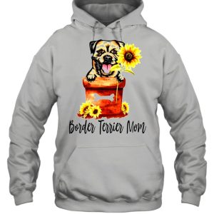 Women's Sunflower Border Terrier Mom Dog Lover Gifts shirt 5