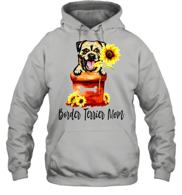 Women’s Sunflower Border Terrier Mom Dog Lover Gifts shirt