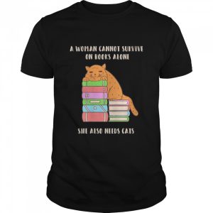 Womens All I need is books amp Cats art Shirt 1