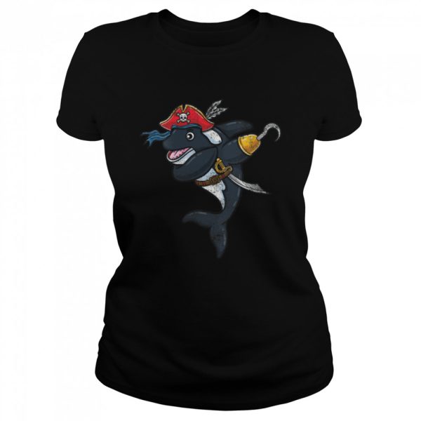 Womens Dabbing Pirate Halloween Orca Vintage V-Neck T-Shirt