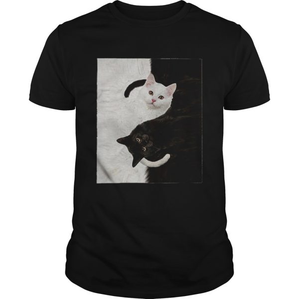 Yin Yang Cats black and white shirt