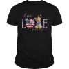 Yorkshire Terrier Live Love Paw Sunflower American Flag Veteran Independence Day shirt