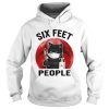 Black Cat Face Mask Knife Blood Six Feet People Blood Moon shirt