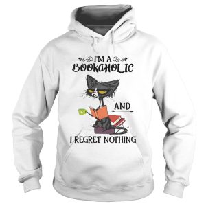 Black Cat Im Bookaholic And I Regret Nothing shirt 1