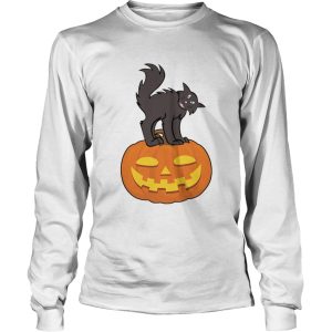Black Cat On Pumpkin Funny Cat Lover TShirt 2
