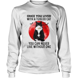 Black Cat Once You Lived With A Tuxedo Cat You Can Never Live Without One Moon shirt 2