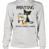 Black Cat Painting Because Murder Is Wrong Shirt