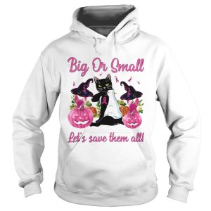 Black Cat Tattoo Breast Cancer Awareness Witch Big Or Small Lets Save Them All Halloween shirt 1