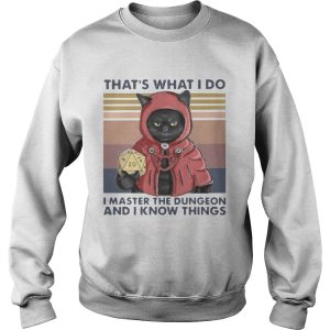 Black Cat Thats What I Do I Master The Dungeon And I Know Things Vintage shirt 2