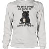 Black Cat drink coffee my spirit animal is a grumpy Cat who slaps annoying people shirt