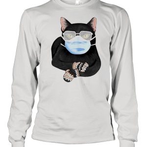 Black Cat face mask and Mittens 2021 shirt