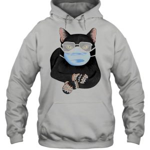 Black Cat face mask and Mittens 2021 shirt 3