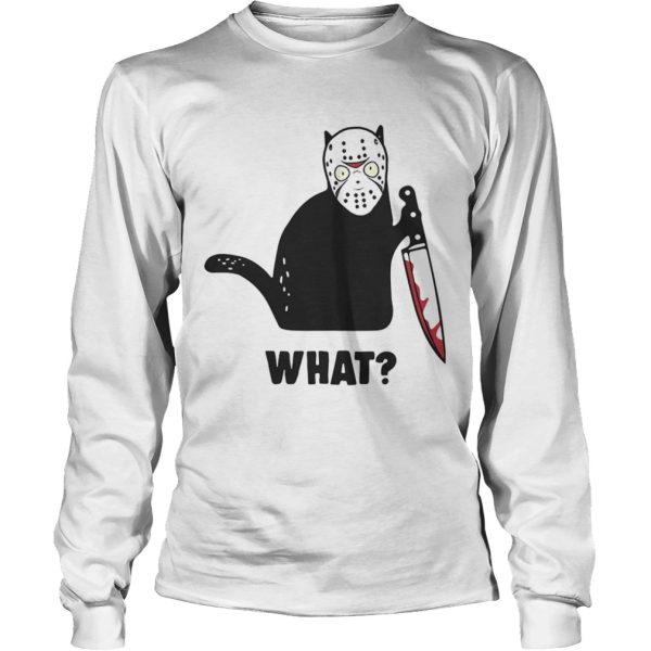 Black cat Jason Voorhees what blood knife shirt