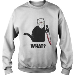 Black cat Jason Voorhees what blood knife shirt 3