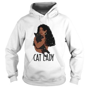 Black woman cat lady shirt