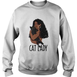 Black woman cat lady shirt