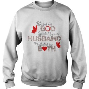Blessed by god spoiled by my husband protected by both heart shirt 2
