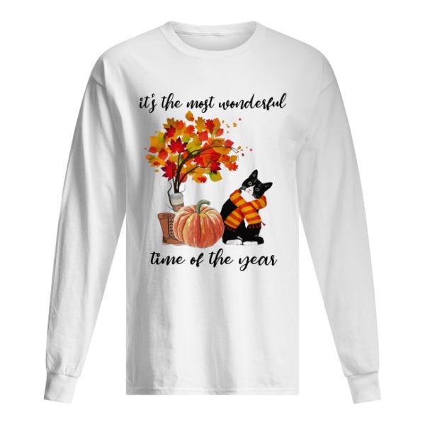 Bombay Cat Collie It’s The Most Wonderful Time Of The Year Fall Autumn Maple Leaf Shirt