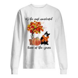 Bombay Cat Collie It’s The Most Wonderful Time Of The Year Fall Autumn Maple Leaf Shirt