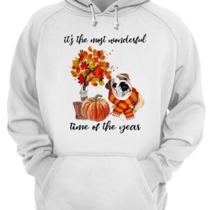 Bulldog It's The Most Wonderful Time Of The Year Fall Autumn Maple Leaf Shirt 3