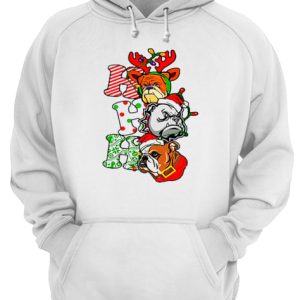 Bulldog Santa Ho Ho Ho Christmas shirt 3