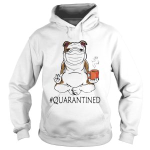 Bulldogs yoga and drink coffee quarantined mask covid19 shirt