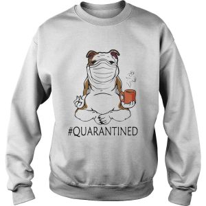 Bulldogs yoga and drink coffee quarantined mask covid19 shirt
