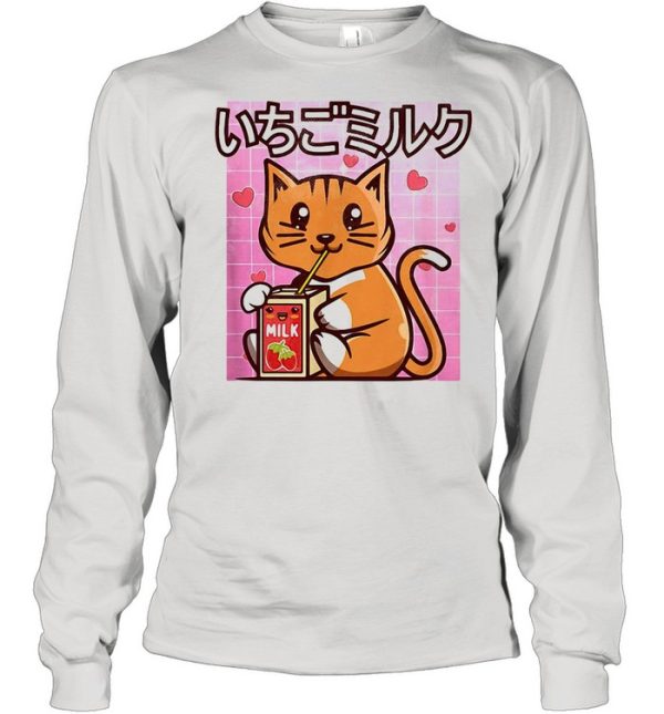 Cat Strawberry Milk Japanese Kawaii Style Otaku Lovers shirt