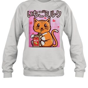 Cat Strawberry Milk Japanese Kawaii Style Otaku Lovers shirt