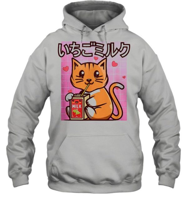 Cat Strawberry Milk Japanese Kawaii Style Otaku Lovers shirt