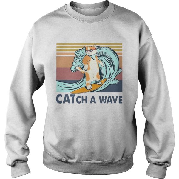 Cat Surfing Catch A Wave Vintage shirt