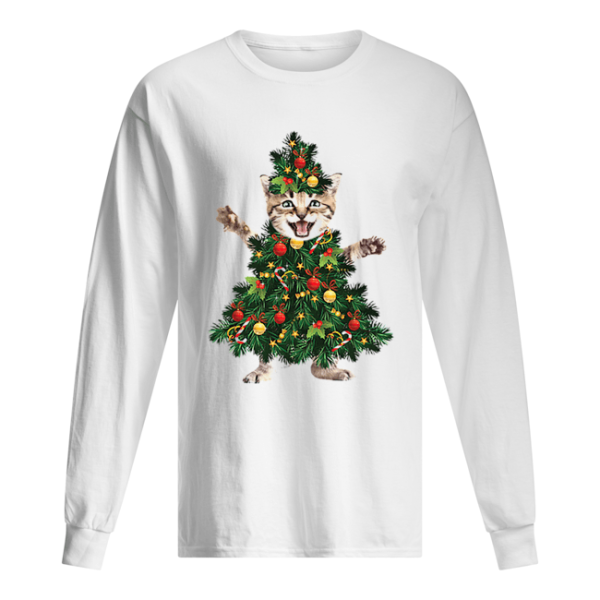 Cat pine Christmas tree shirt