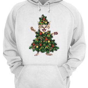 Cat pine Christmas tree shirt 3