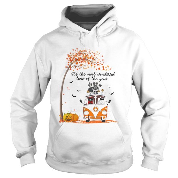 Cat riding peace its the most wonderful time of the year leaves tree shirt