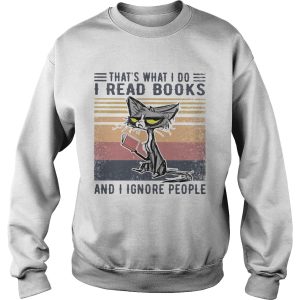 Cat thats what I do I read books and I ignore people vintage retro shirt
