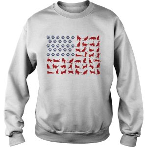 Cat yoga paw American flag veteran Independence Day shirt
