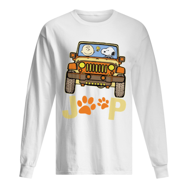 Charlie Brown and Snoopy Jeep paw dog shirt