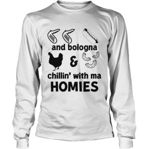 Chicken wing hot dog and bologna chicken and macaroni chillin with ma homies shirt 2